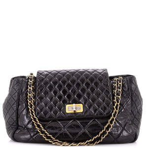 Chanel Maxi Accordion Reissue Flap Bag Quilted Glazed Calfskin
